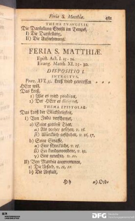 Feria S. Matthiae.