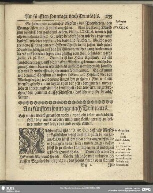 Am fünfften sonntage nach Trinitatis