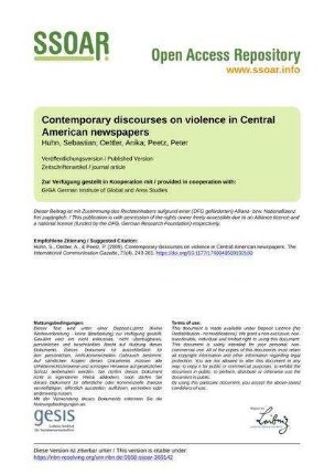 Contemporary discourses on violence in Central American newspapers