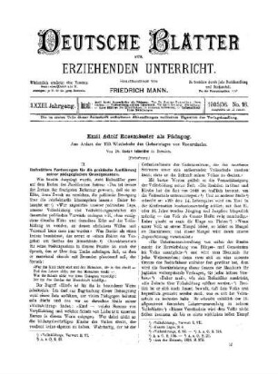 Emil Adolf Rossmässler als Pädagog : aus Anlass der 100. Wiederkehr des Geburtstages von Rossmässler ; (Fortsetzung)