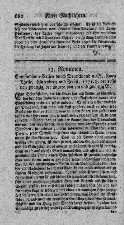 Empfindsame Reisen durch Deutschland. T.1.2.