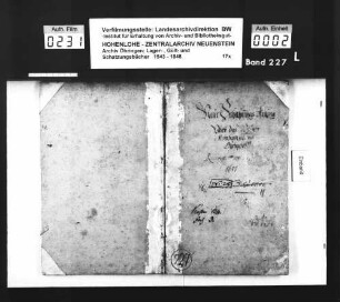 Schatzungsanlage über Mainhardtsall und Orbachshof (fortgeführtes Exemplar mit nichtdatierten Nachträgen).