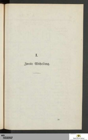 Zweite Abtheilung