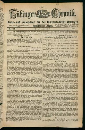 8. Juli (Nro. 144) - 13. Juli (Nro. 149)