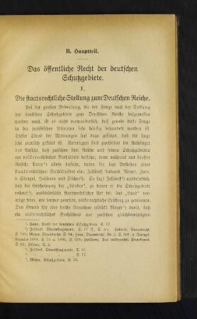 I. Die staatsrechtliche Stellung zum Deutschen Reiche.