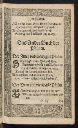 Das Ander Buch der Psalmen.