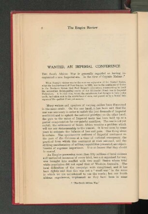Wanted, an Imperial Conference.