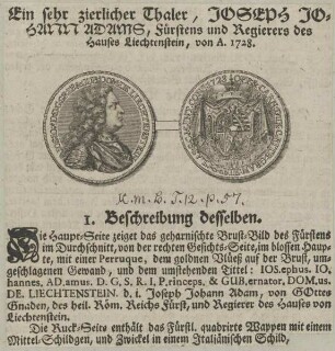Bildnis von Joseph Johann Adam, Fürst zu Liechtenstein