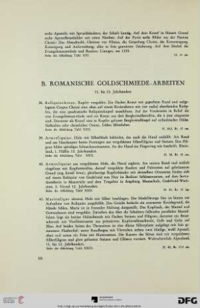 B. Romanische Goldschmiede-Arbeiten (Nr. 38-59)