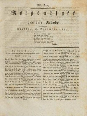 1827: Nro. 311 - Nro. 313 [falsch eingebunden]