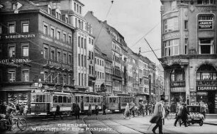 Wilsdruffer Straße, Postplatz : Dresden. Blick vom Postplatz in die Wilsdruffer Straße
