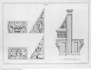 La Libreria Mediceo-Laurenziana., Tafel XV: Architekturdetails: Bibliotheksbank