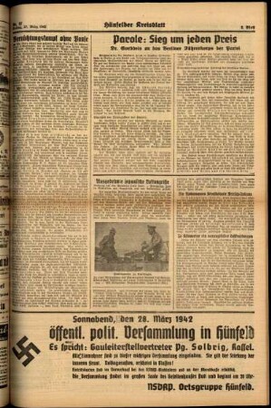 Zweite Ausgabe vom Freitag, den 27. März 1942.