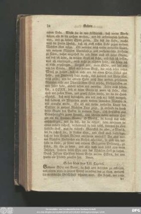 Gebet über das XII. Capitel.