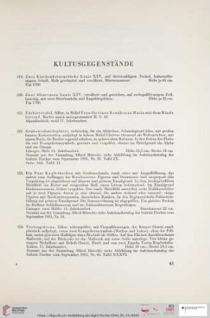 Kultusgegenstände (Nr. 519 - 529)