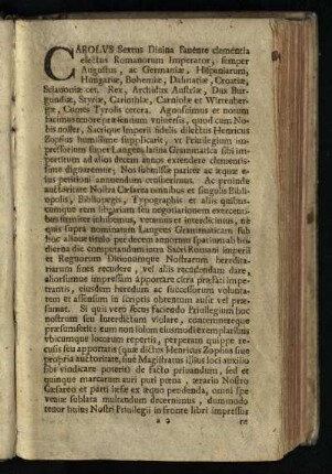 Carolvs Sextus Diuina ...