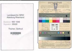 Entnazifizierung Gertrud Thulner , geb. 25.10.1914 ()