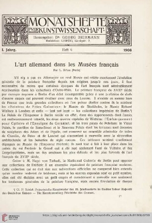 1: L'art allemand dans les Musées français