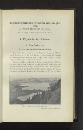 Monographische Studien am Zugersee.