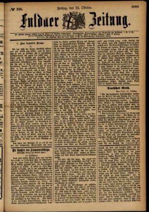 Ausgabe vom Freitag, den 12. Oktober 1888.