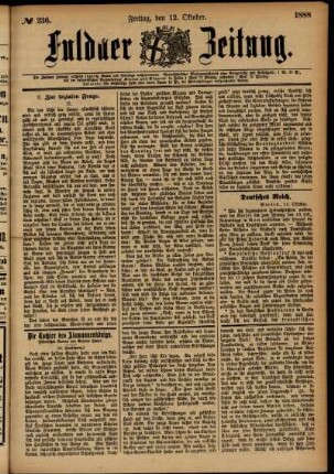 Ausgabe vom Freitag, den 12. Oktober 1888.