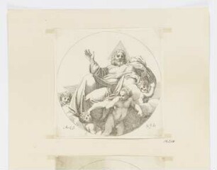 Gottvater, Blatt 5 aus: Annibale Carracci, "Vita di San Diego, Dipinta nella Cappella di Saint Giacomo de Spagnuoli in Roma", Rom 1646