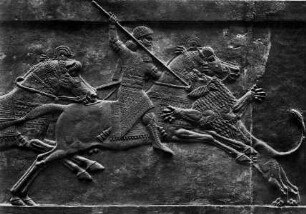 Assurbanipal auf der Löwenjagd, Relief aus dem Königspalast Assurbanipals II. in Ninive
