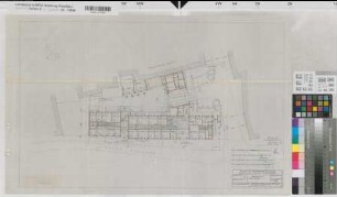 Münster (Münster) Behördenhaus Alter Steinweg Vorentwurf Grundriß Erdgeschoß 1956 1 : 200 44 x 71 Pause Staatsneubauleitung Münster Regierung Münster Nr. 34081