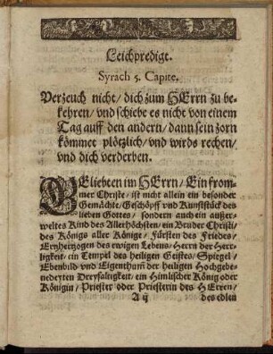 Leichpredigt.