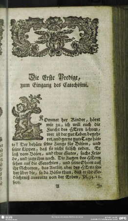 [Predigten zum Eingang des Catechismi]