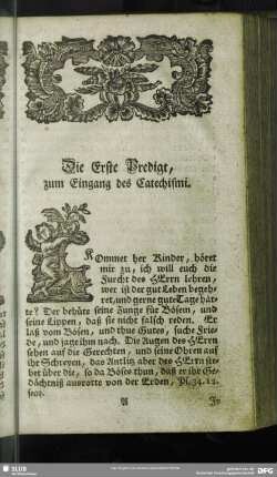 [Predigten zum Eingang des Catechismi]