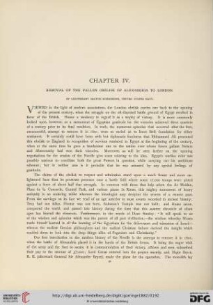 Chapter IV: Removal of the Fallen Obelisk of Alexandria to London