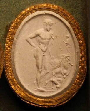 Meleager, vor einem Altar der Ceres stehend (Daktyliothek, Zweites Historisches Tausend)