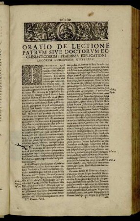 Oratio De Lectione Patrum Sive Doctorum Ecclesiasticorum [...]