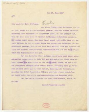 Brief an Emil Kronke : 18.07.1917