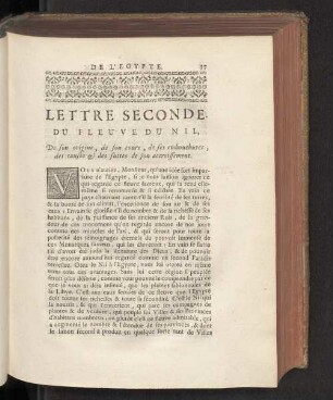 Lettre Seconde. Du Fleuve du Nil