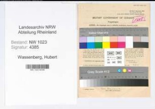 Entnazifizierung Hubert Wassenberg , geb. 21.05.1915 (Steuerberater)
