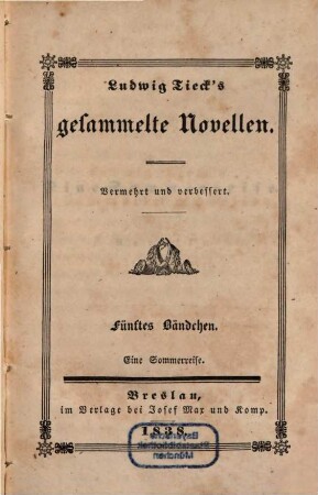 Ludwig Tieck's Gesammelte Novellen. 5. Eine Sommerreise