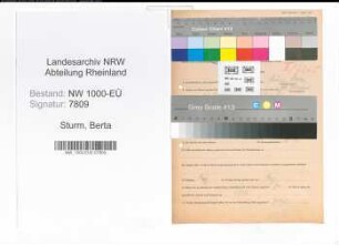 Entnazifizierung Berta Sturm, geb. 23.05.1901 ()