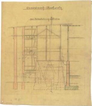 Billing, Hermann; Diedesheim - Neckarelz; Portland - Zementwerke - Pfosten Unterstützung, Provisorium (Schnitt)