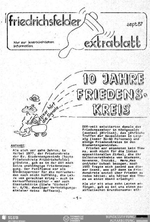 [19]87,Sept.: Friedrichsfelder Extrablatt