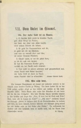VII. Vom Vater im Himmel