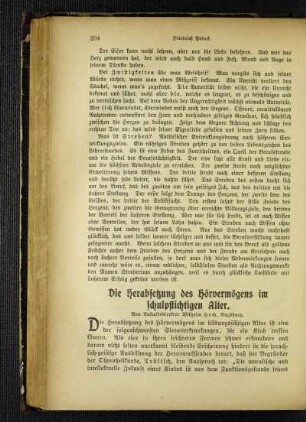 ¬Die¬ Herabsetzung des Hörvermögens im schulpflichtigen Alter