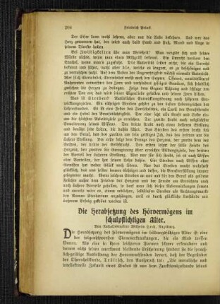 ¬Die¬ Herabsetzung des Hörvermögens im schulpflichtigen Alter