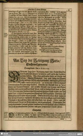 Am Tag der Reinigung Mariae, Liechtmeß genannt