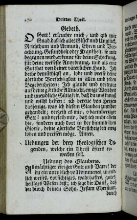 Uebungen der drey theologischen Tugenden, welche ein Christ öfters erwecken soll