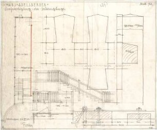 Fischer, Theodor; Nürnberg; Haus Adelsberger - Einfriedung der Seitengänge (Grundriss, Schnitt, Detail)