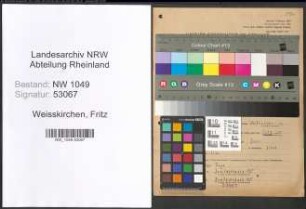 Entnazifizierung Fritz Weisskirchen , geb. 16.05.1922 (Lehrer)