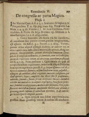 Exercitatio V. De congressu ac partu Magico.