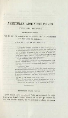 Aventures administratives d'une idée heureuse